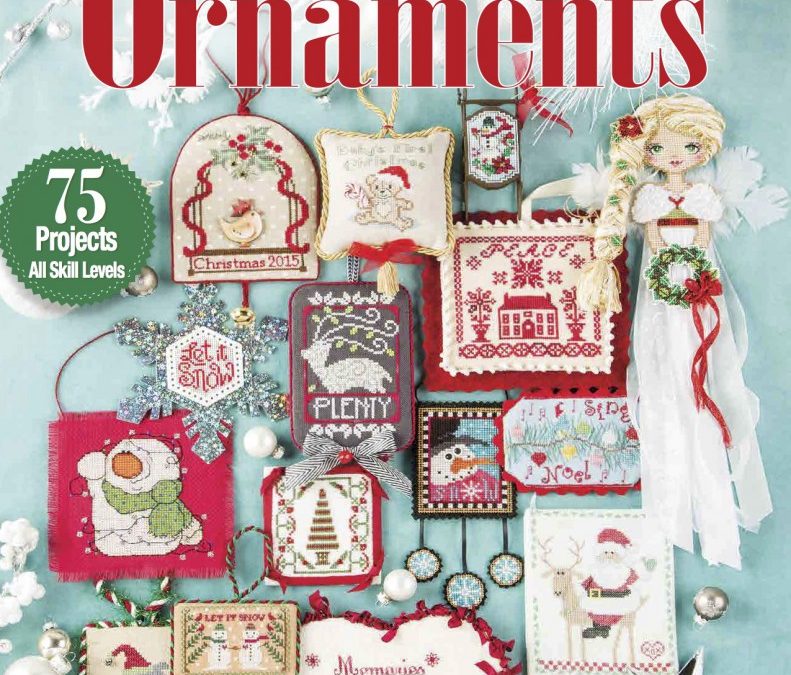 De voorkant van het nieuwe Just Cross Stitch Christmas ornaments tijdschrift