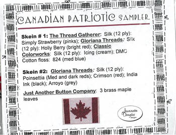 Canadian Patriotic Sampler Emb