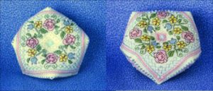 Summer Flowers Biscornu Pincushion (w/beads)