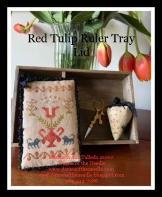 Red Tulip Ruler Tray Lid