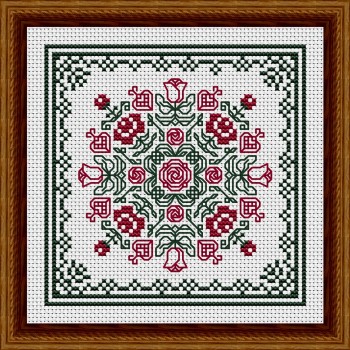 June Hearts Square With Red Roses