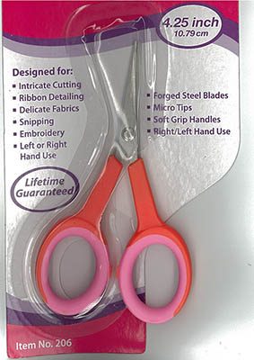 Embroidery Orange/Pink Scissors 4.25" (Item 206)
