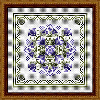 July Hearts Square With Bellflowers