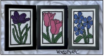 Stained Glass Flowers (Crocus, Tulips, Periwinkles)