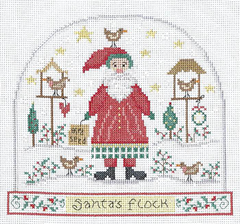 Santa's Flock Snow Globe