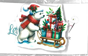 Christmas Bear And Gifts Magnet