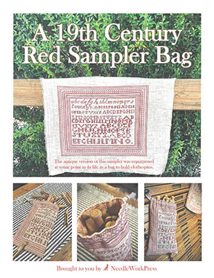 19th Century Red Sampler Bag