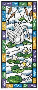 Stained Glass Summer Swan