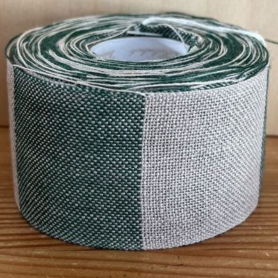 Linnen band 5cm breed naturel - groen