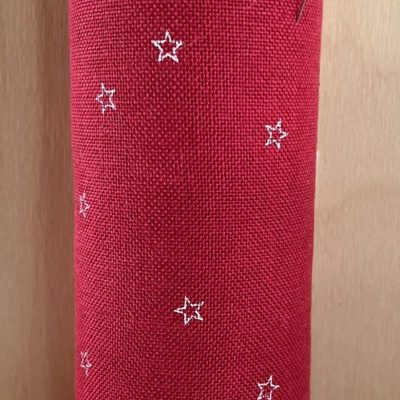Linnen band rood met witte ster 20cm breed