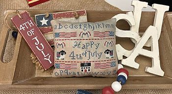 Happy 4th Of July Sampler Pillow