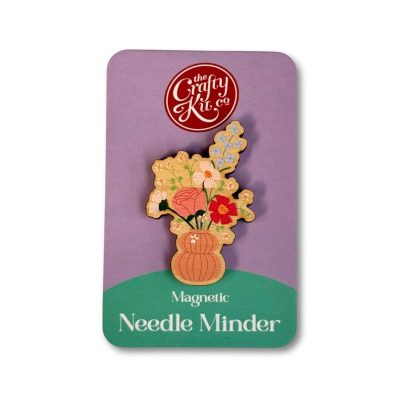Wooden Needle Minder - Vase of Flowers