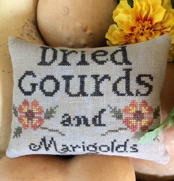 Dried Gourds And Marigolds
