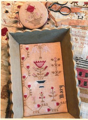 Snippets Of Mary Barres Sampler Med Sewing Tray & Needle Book